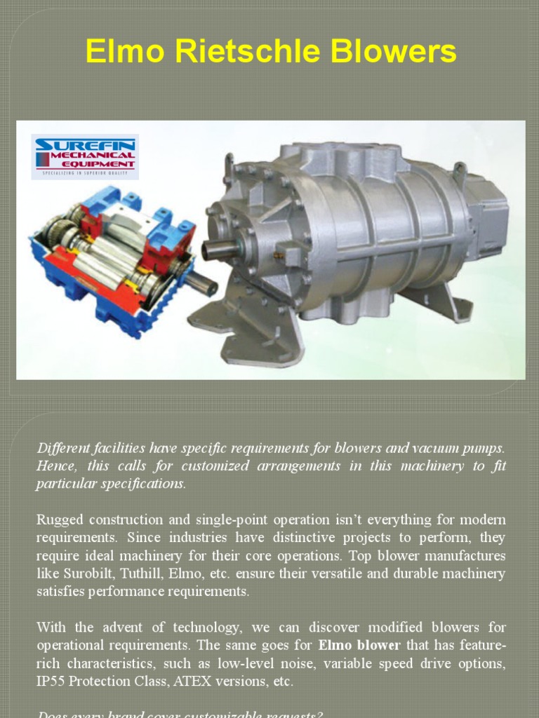 Elmo Rietschle Blowers: Custom Solutions | PDF