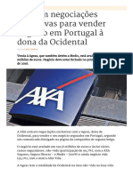 AXA em negociações exclusivas para vender negócio em Portugal à dona da Ocidental _ Económico