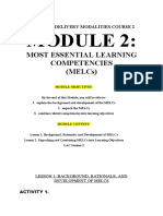 Most Essential Learning Competencies (Melcs) : Learning Delivery Modalities Course 2