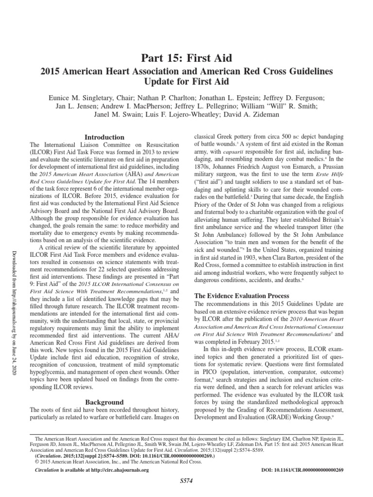 Part 15 First Aid 2015 American Heart Association and American Red