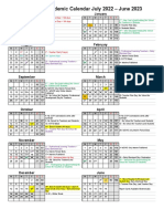 Proposed Academic School Calendar 2022-2023