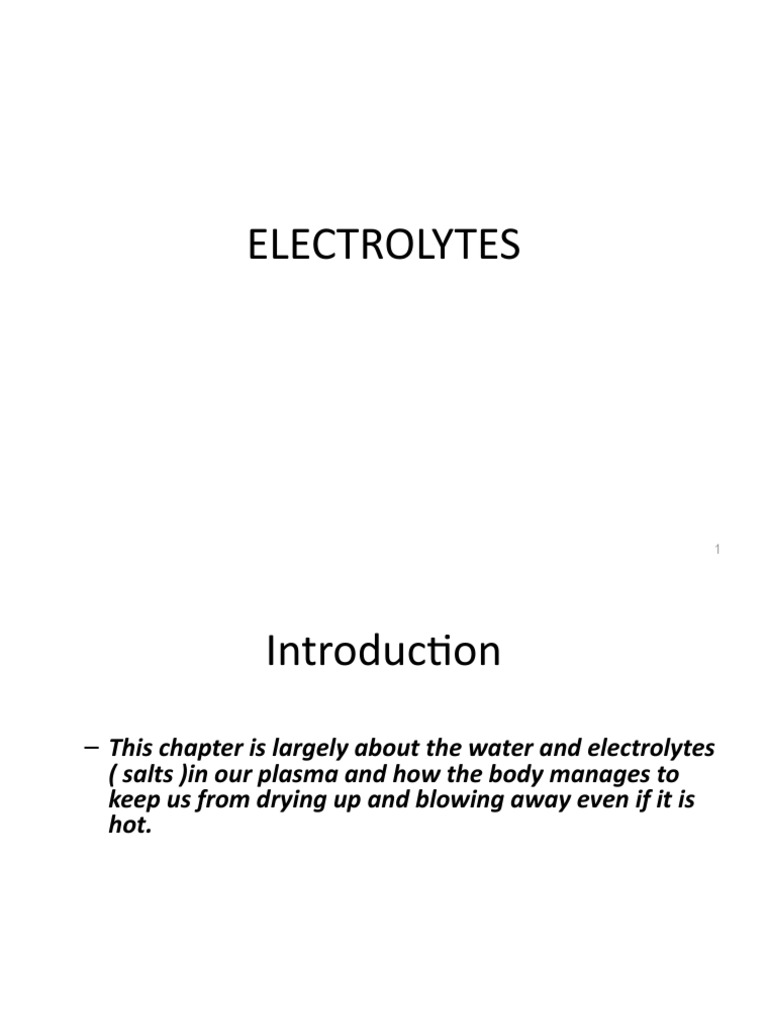 Overview of Plasma Electrolytes | PDF | Electrolyte | Sodium