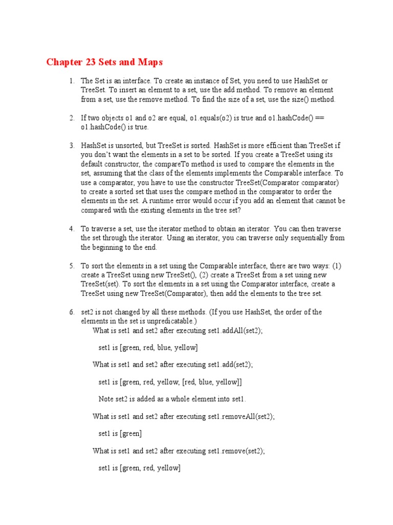 Chapter 23 Sets and Maps | PDF | Method (Computer Programming ...