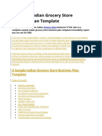 A Sample Indian Grocery Store Business Plan Template