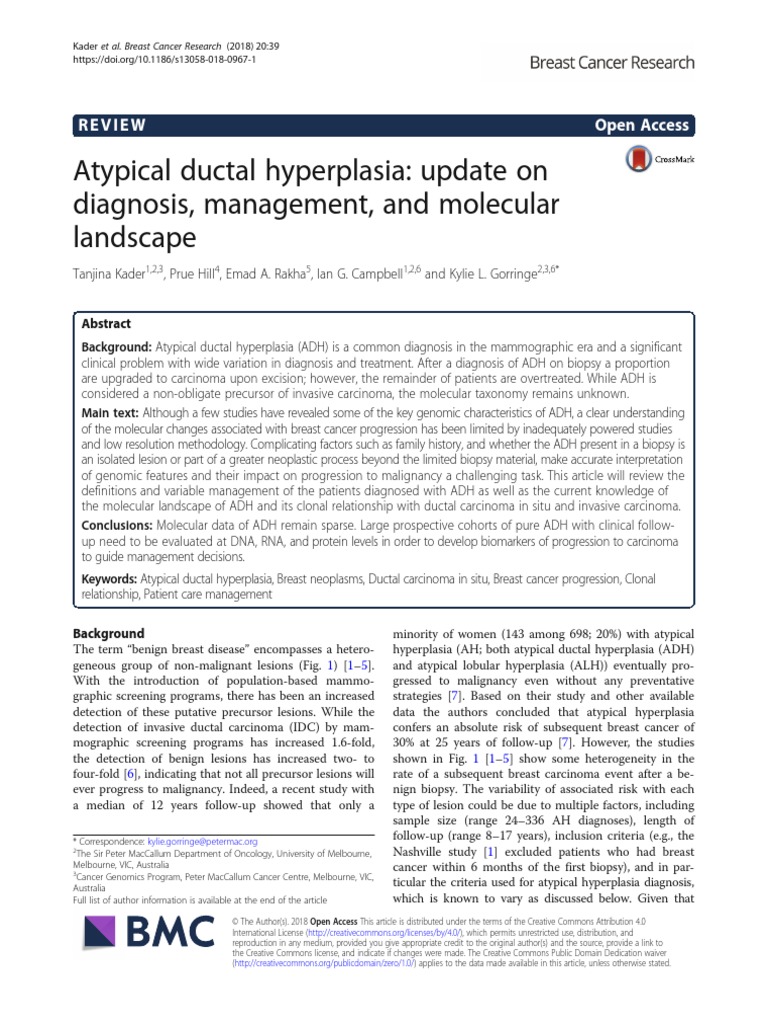 atypical ductal hyperplasia and hormone replacement therapy