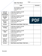 Name: - Daily Point Sheet Date