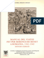 Daniel Duran I Duelt. Manual Del Viatge Fet Per Berenguer Benet A Romania. 1341-1342