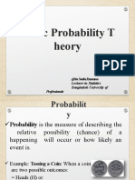 Basic Probability T Heory: Afrin Sadia Rumana Lecturer in Statistics Bangladesh University of Professionals