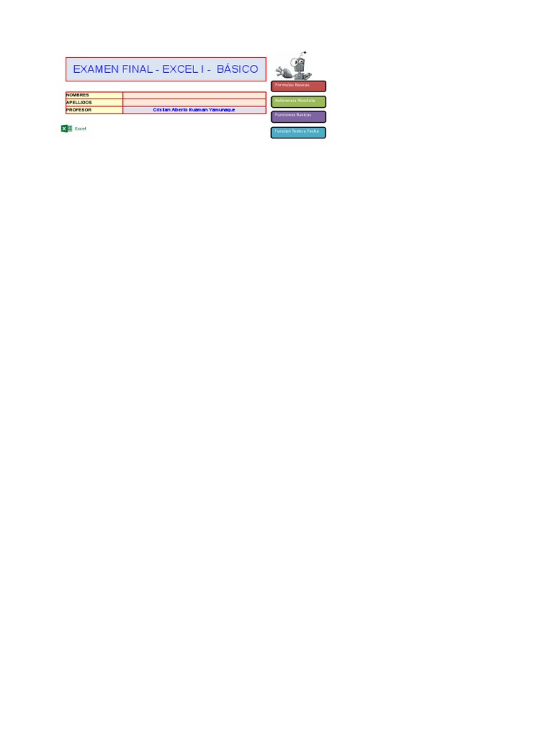 Examen Final Excel I: Fórmulas y Datos | PDF | Business