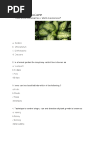 MCQ On Horticulture: 1. Which of The Following Indoor Plants Is Poisonous?