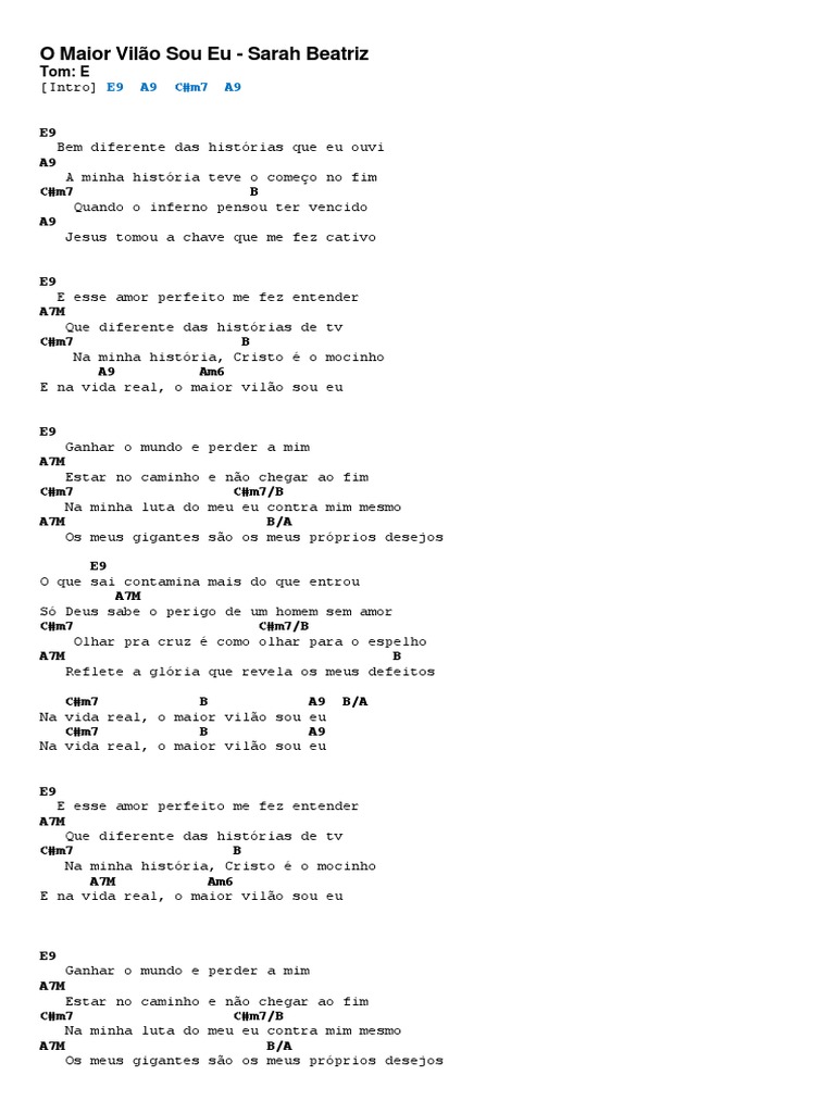 O Maior Vilão Sou Eu - Sarah Beatriz PDF | PDF | Amor | Jesus