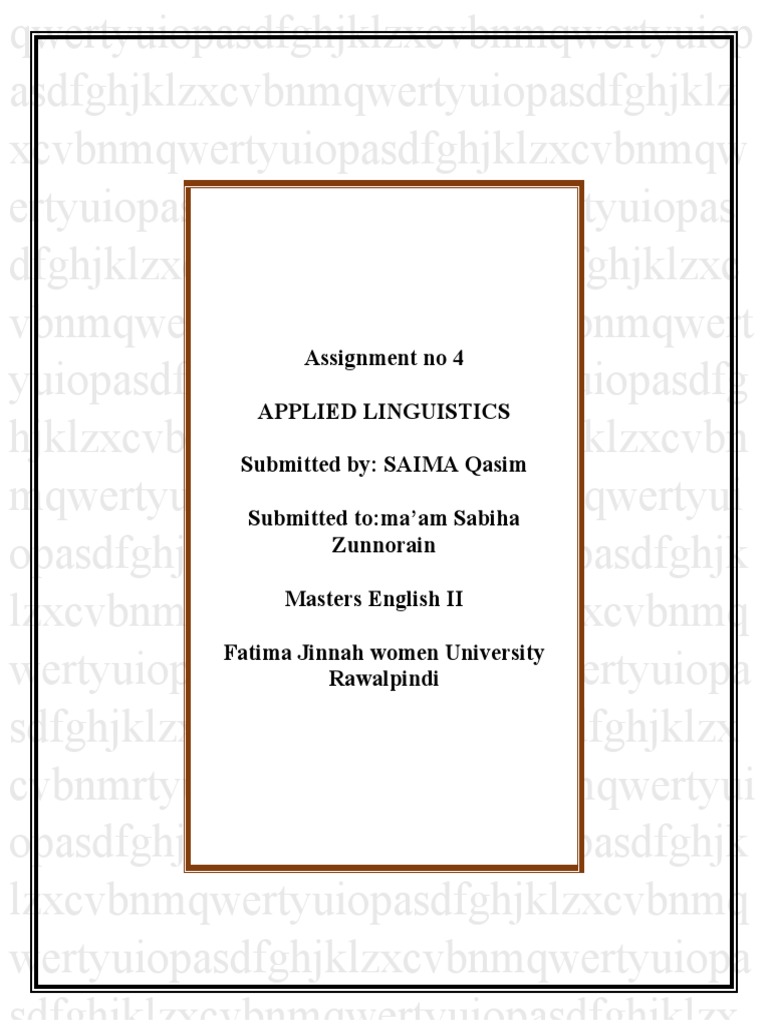 Assignment 4 Applied | PDF | Language Education | Pedagogy