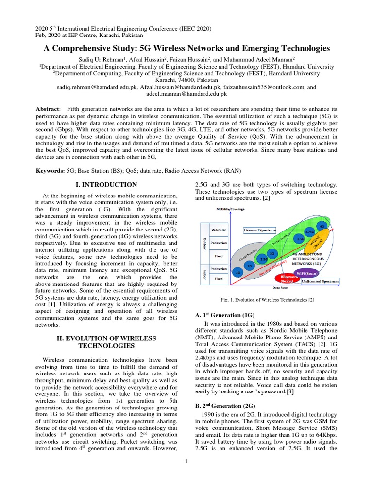 A Comprehensive Study: 5G Wireless Networks and Emerging Technologies ...