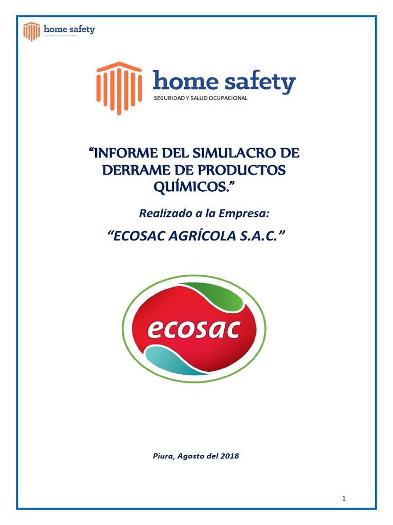 Informe del Simulacro de Derrame Químico | PDF | Simulación | Residuos
