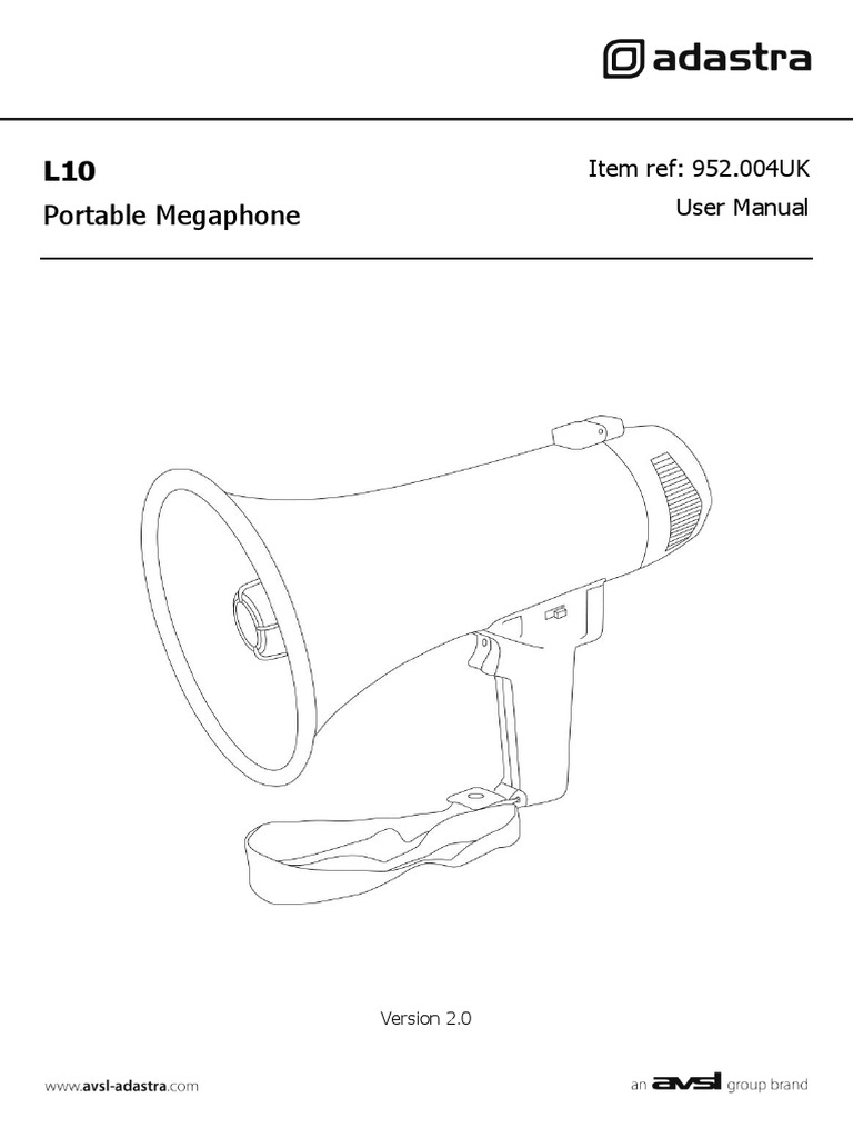 Portable Megaphone: Item Ref: 952.004UK User Manual | Download Free PDF ...
