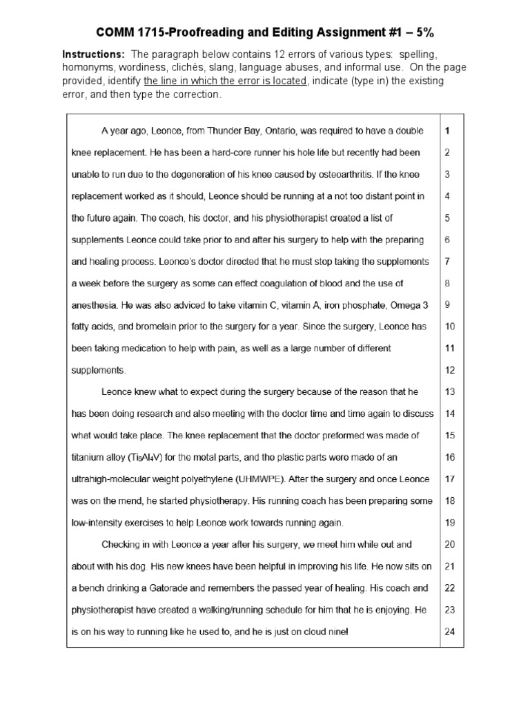 Proofreading and Editing Errors Guide | PDF