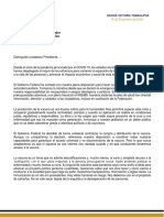 Carta de la Alianza Federalista al presidente de la República