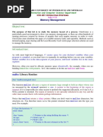 Objective:: Memory Management