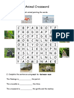 Animal Crossword: 1. Find The Names of Each Animal Painting The Words