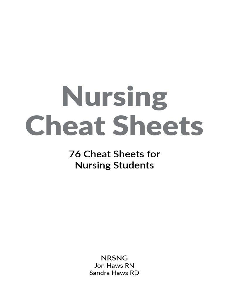 Nursing Cheat Sheets 76 Cheat Sheets For Nursing Students - Nodrm PDF | PDF | Blood Pressure | Anemia for Free Printable Nursing Cheat Sheets