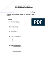 Obstructive Respiratory Disorders Study Notes 0120