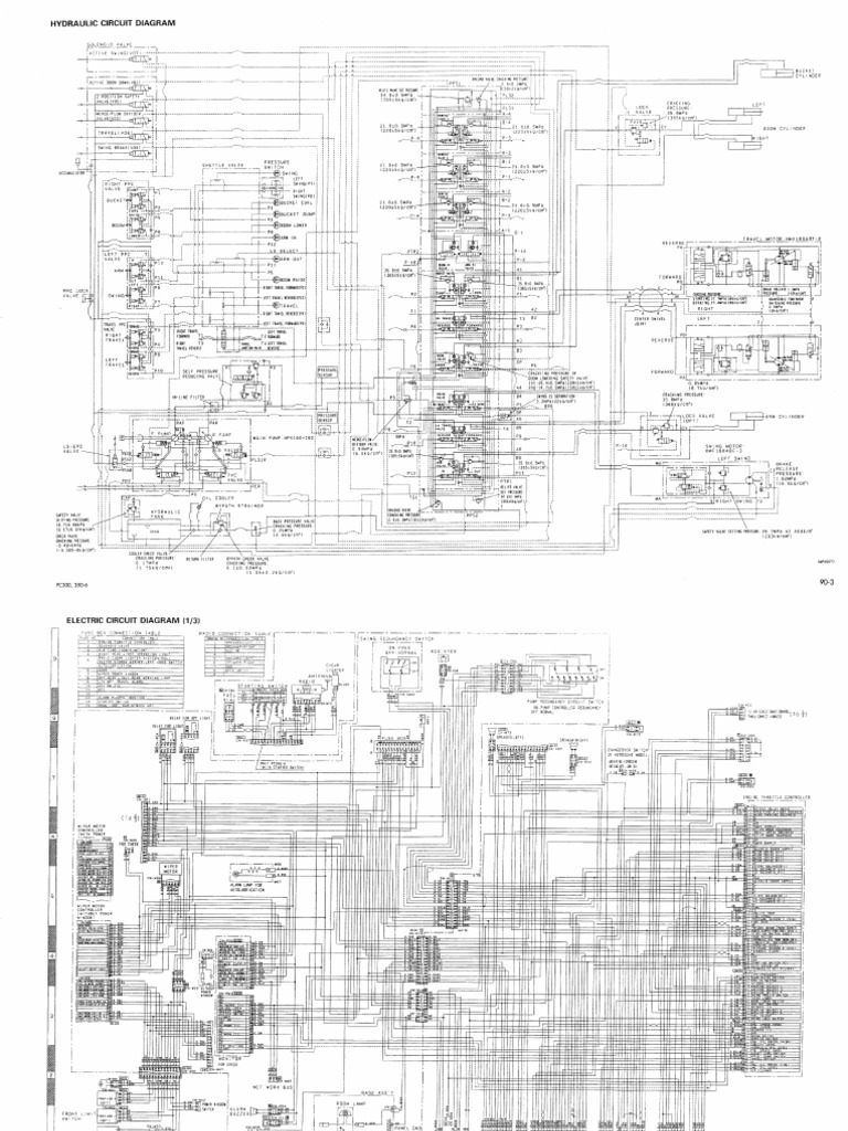 PC300-6 Hydraulic & Electrical Diagrams | PDF | Electrical Engineering ...
