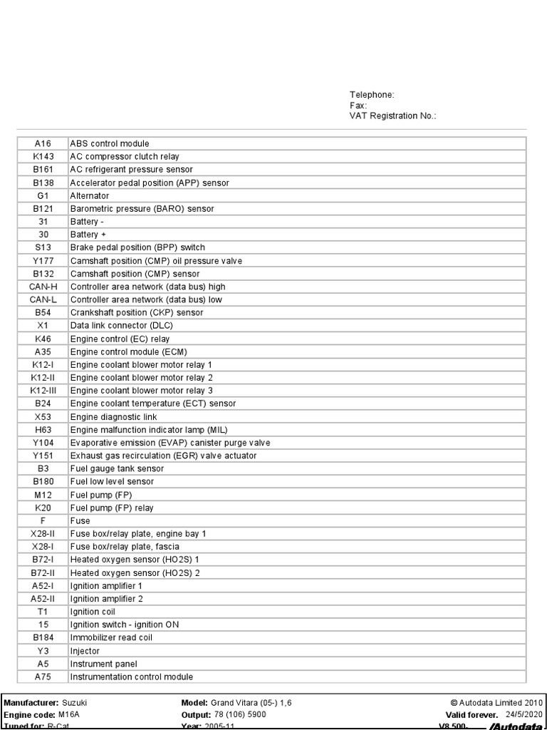 Grand Vitara Wiring Diagram PDF Throttle Ignition System