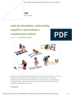 Atividades motricidade cognitivo lateralidade