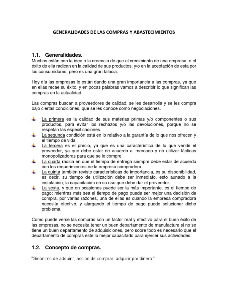 Importancia de las Compras en Empresas | PDF | Calidad (comercial ...