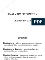 Analytic Geometry: Qee Review 2015