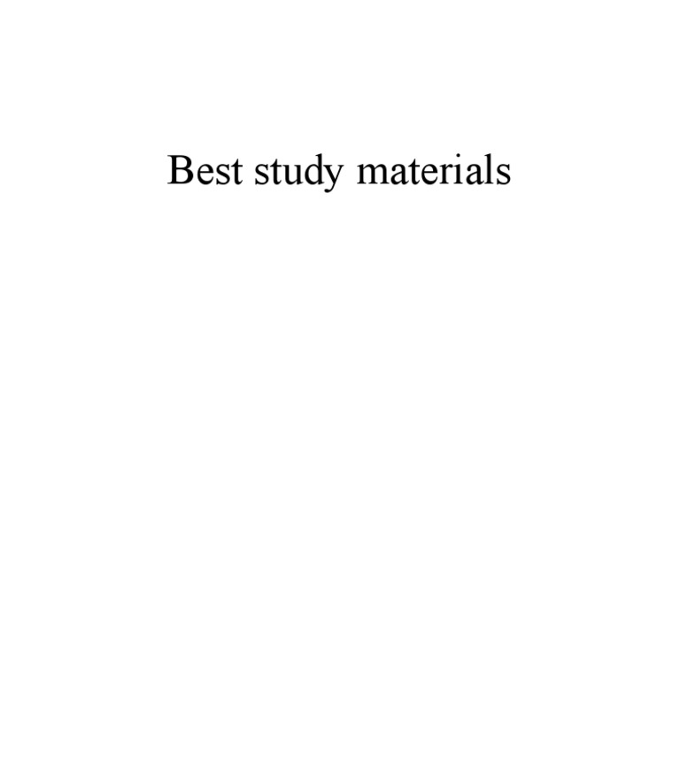 Best study materials