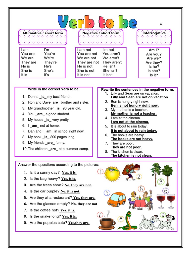 Verb To Be: Forms and Exercises | PDF | Syntax | Semiotics