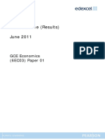 Mark Scheme (Results) June 2011: GCE Economics (6EC03) Paper 01