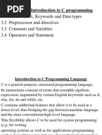 Chapter 3. Introduction To C Programming