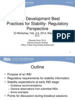 Early Development Best Practices For Stability-Regulatory Perspective