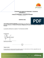 Sociedad Administradora de Fondos de Pensiones Y Cesantias Porvenir S.A. Fondo de Pensiones Y Cesantías Porvenir