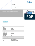 Technical Specification PE 100-TB - PE 100-TE - PE 100-TW: Mobile High Pressure Compressor Für Breathing Air