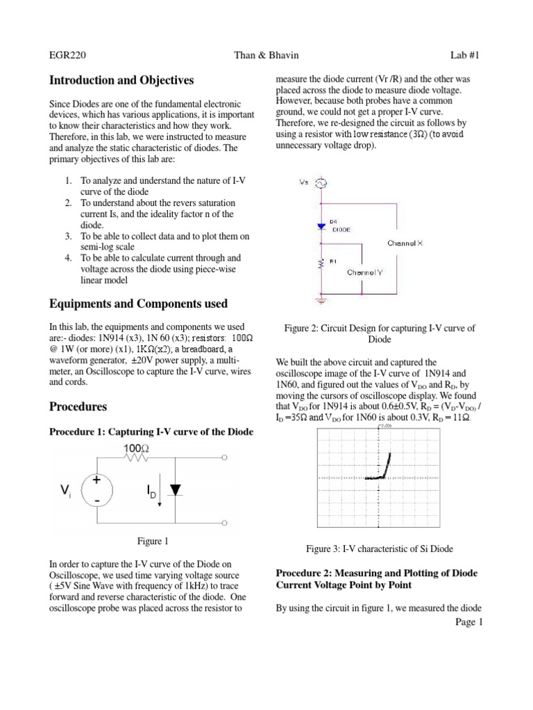 Eletronics Lab Report Diodes PDF Electrical Network Diode