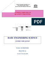 QUS 103 - Basic Engineering Science (Practicals) PDF