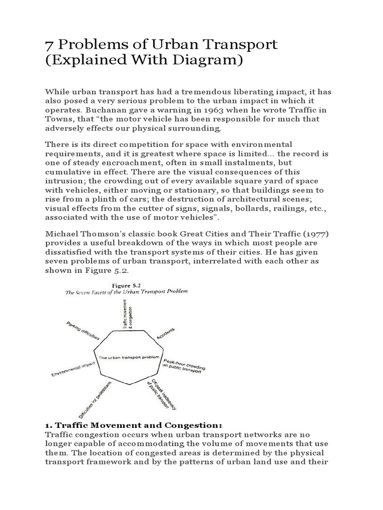 7 Problems Of Urban Transport Pdf Air Pollution Noise