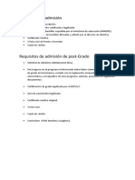 Requisitos de Admisión de Utesur