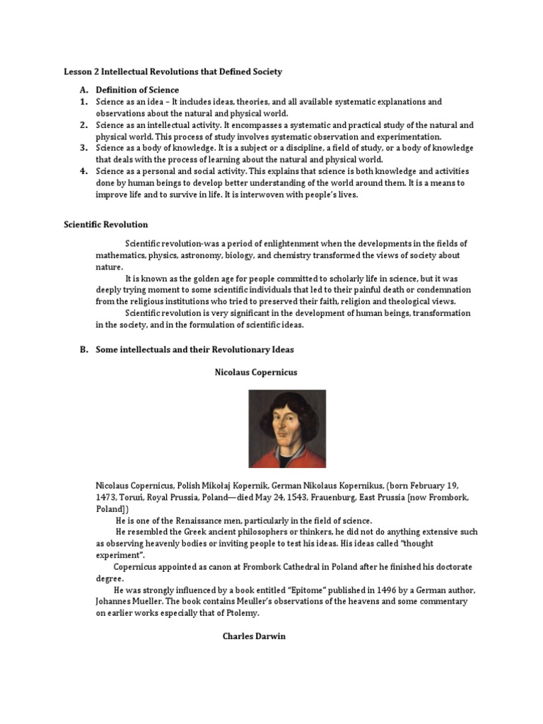 STS Module 1 - Lesson 2 | PDF | Nicolaus Copernicus | Charles Darwin