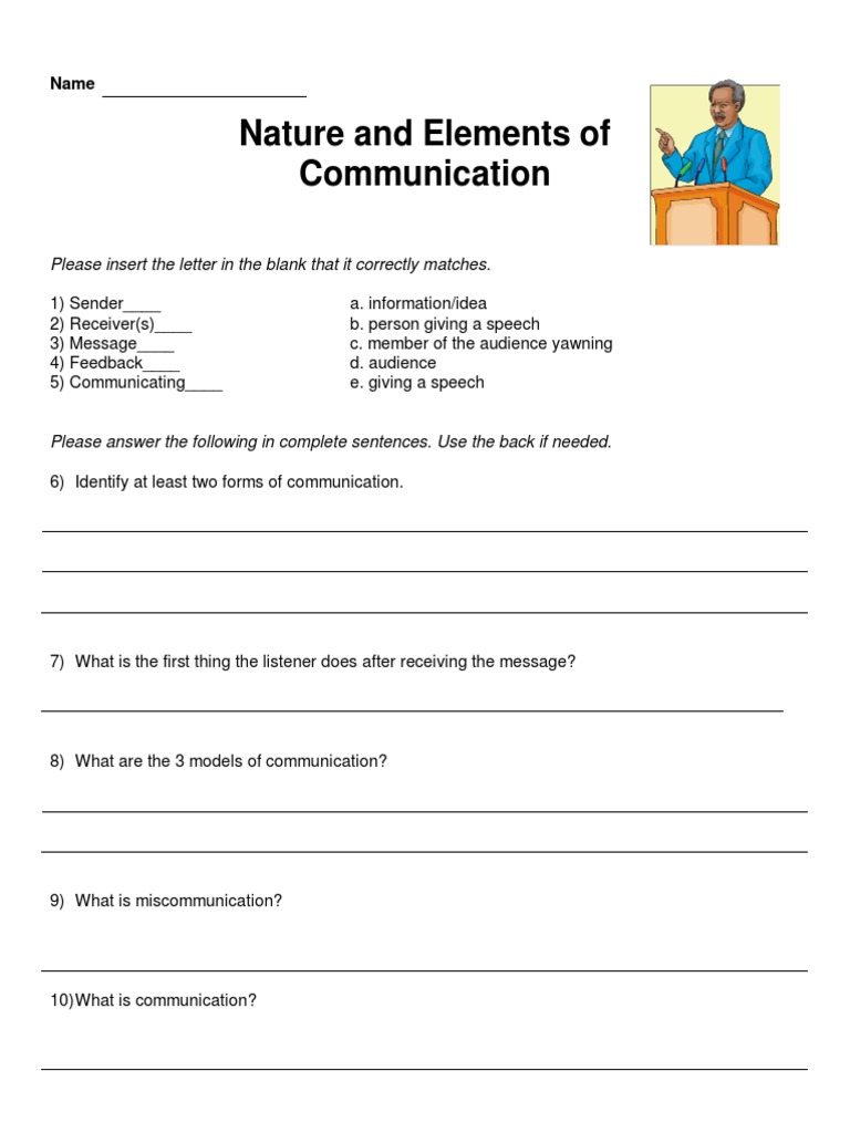 Communication Worksheets Pdf Effective Communication Activities 10