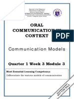 ORAL COMMUNICATION - Q1 - W3 - Mod3 - Models of Communication 2