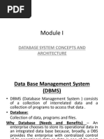 Database System Concepts and Architecture