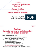 CS252 Graduate Computer Architecture Reorder Buffers and Explicit Register Renaming