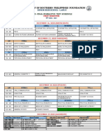 University of Southern Philippines Foundation: Semi - Final Summative Test Schedule