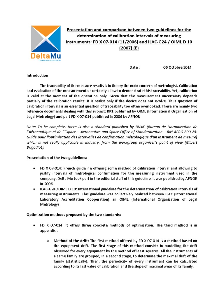 Comparing Guidelines for Determining Calibration Intervals of Measuring