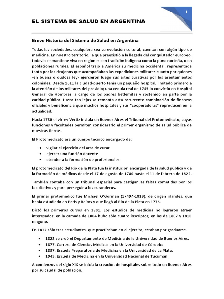 El Sistema de Salud en Argentina | PDF | Cuidado de salud del gobierno ...