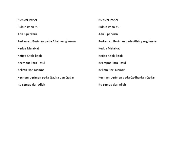 Nsyd Rukun Iman Docx